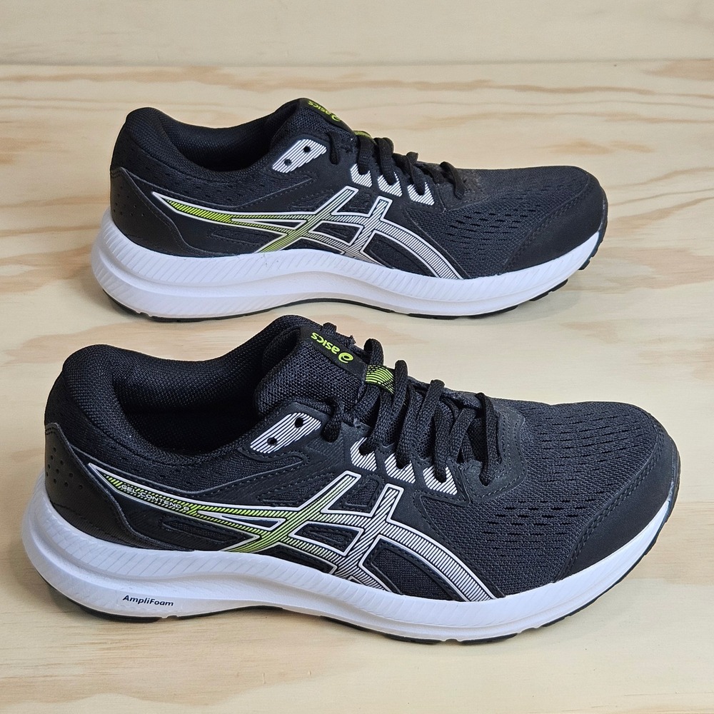 Asics Gel-Contend 8 Womens Running Shoes Black White Lime 1012B320 US 8.5